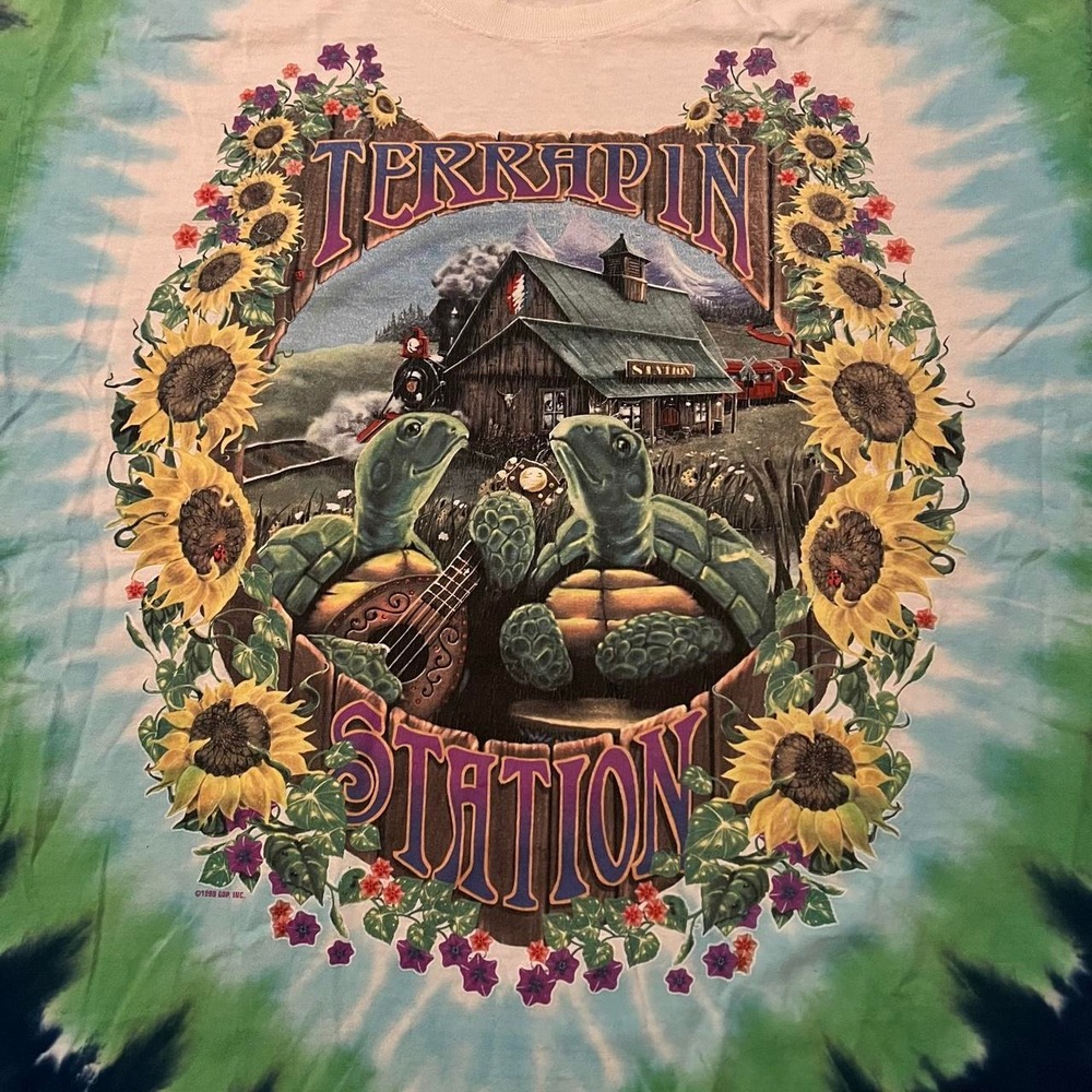 Vintage 1999 Liquid Blue Grateful Dead Terrapin Station Tie Dye Shirt Mens XL - Picture 3 of 4